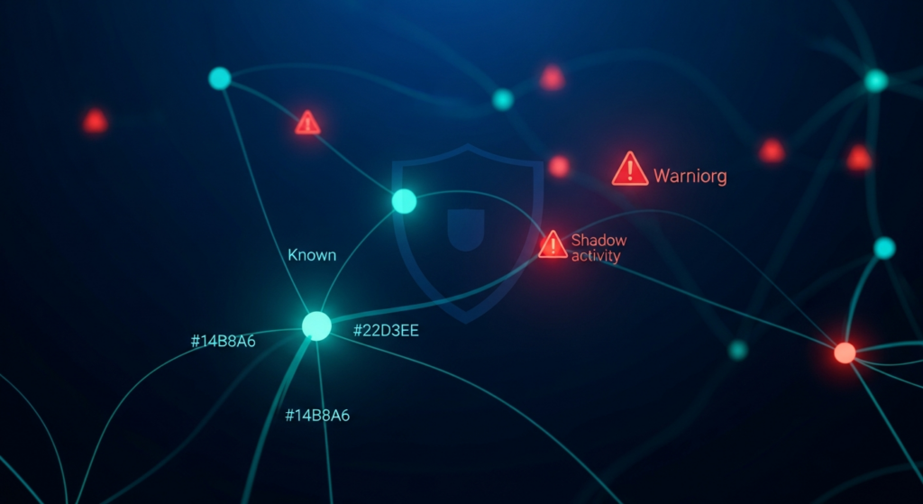 Abstract neural network showing shadow AI risk