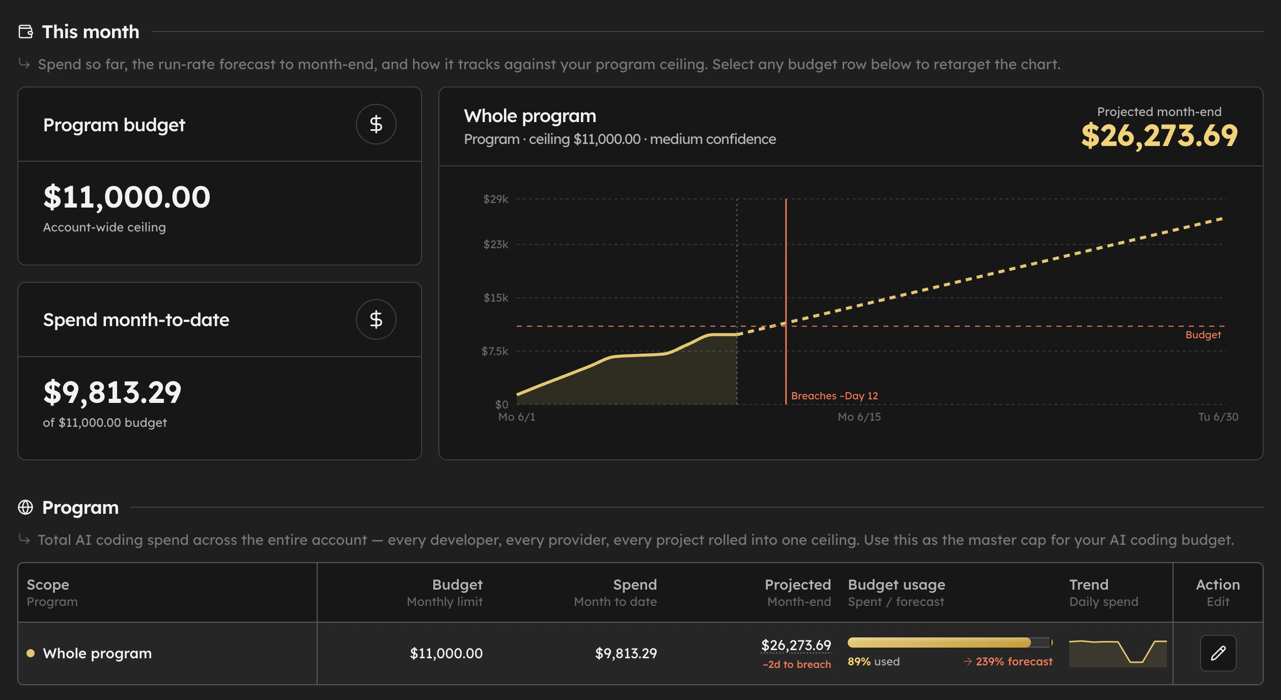 Budget simulation